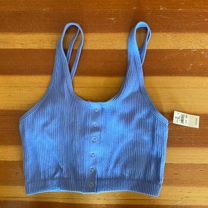 NEW! aerie periwinkle ribbed bralette style tank; size medium